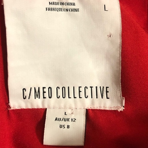 C/Meo Collective Confirmative Dress Gown Red Maxi High Low - Picture 8 of 9
